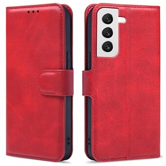 Til Samsung Galaxy S22 5G tegnebogsdesign Magnetisk anti-ridse PU læder+TPU mobiltelefon etui Stand telefon cover