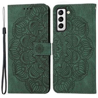 Til Samsung Galaxy S22 5G Stand Pung Telefon Etui PU Læder Prægning Mandala Flower Beskyttende Cover