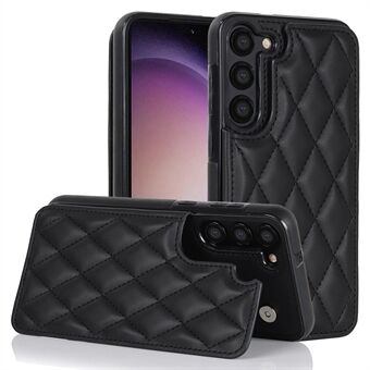 Til Samsung Galaxy S22 5G kortpladser RFID-blokerende telefoncover Kickstand Læder+TPU-cover