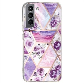 Splejsningsmarmormønster IMD-cover til Samsung Galaxy S22 5G, galvanisering TPU Slidbestandig telefonskal