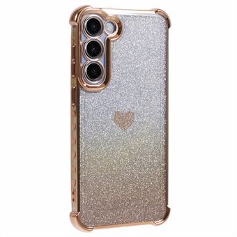 Til Samsung Galaxy S22 5G Etui Glitter Elektroplating TPU Telefon Cover Hjerte Mønster