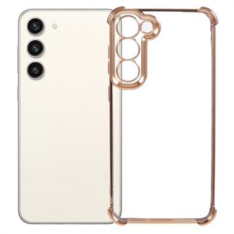 Til Samsung Galaxy S22 5G etui med sidehjertemønster og elektroplateret TPU-telefonbagsidecover.