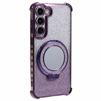 Til Samsung Galaxy S22 5G Case TPU Glitter Telefoncover med Kickstand og Spejl