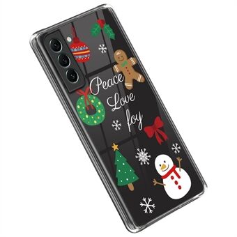 Til Samsung Galaxy S22 5G TPU-etui til julemønsterudskrivning Anti-drop Beskyttende Xmas telefoncover