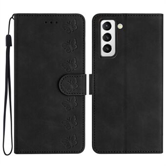 Til Samsung Galaxy S22 5G Stand Wallet Case, Sommerfuglepræget stænksikkert PU-lædercover