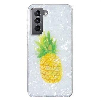 Til Samsung Galaxy S22 5G TPU Shell-mønster telefoncover Marble Flower IMD beskyttelsescover