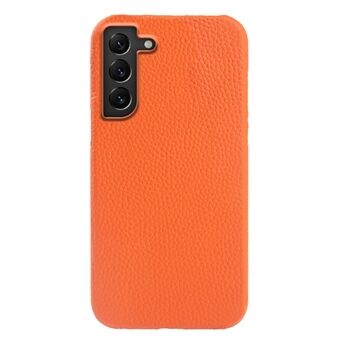 Til Samsung Galaxy S22 5G Litchi Textur Magnetisk Telefonetui Anti-ridser Ægte Ko Læder + PC Cover