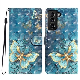 Til Samsung Galaxy S22 5G-etui PU læder 3D-mønstertryk Telefonholder Cover