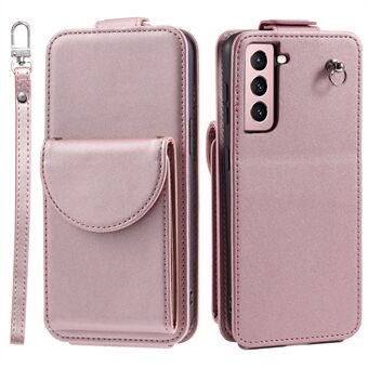 Til Samsung Galaxy S22 5G-etuiet lodret flipstativ Cover Anti-scratch Læder+TPU Shell