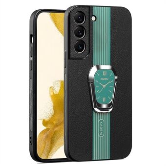 KADEM Til Samsung Galaxy S22 5G Etui Elektroplatering PU+TPU+Akryl Stativ Telefon Etui