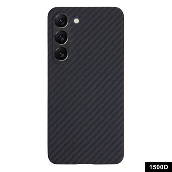 Til Samsung Galaxy S22 5G Cover Aramid Fiber Slank 1500D Groft tekstureret Telefoncover (Stort Linsehul) - Sort