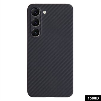 Til Samsung Galaxy S22 5G-etui Præcis baglinseudskæring Aramid Fiber 1500D grov teksturcover - Sort