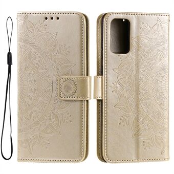 Til Samsung Galaxy A33 5G påtrykt Mandala Flower PU læder telefontaske Stand Design Flip Cover med rem