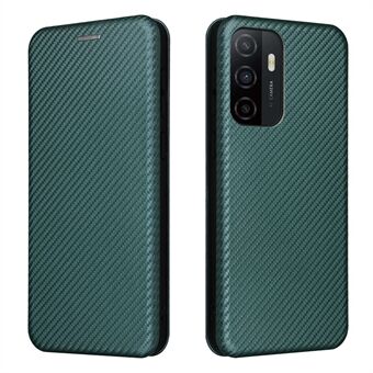 Til Samsung Galaxy A33 5G Magnetisk Autoabsorberet Carbon Fiber Texture Læder Stand Telefon Beskyttende Cover Case med kortplads