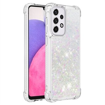 LE1 Series Quicksand TPU Beskyttelsescover Shell Ikke-gulende kant Glitrende pailletter Quicksand telefontaske til Samsung Galaxy A33 5G