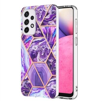 LB4 Series Marmor Pattern Case til Samsung Galaxy A33 5G, IMD Elektroplettering Beskyttende TPU personligt telefoncover