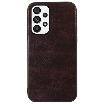 Til Samsung Galaxy A33 5G Crazy Horse Texture telefontaske Ægte okselæder Belægning Indvendig pc + TPU Hybrid Cover