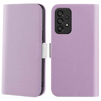 Til Samsung Galaxy A33 5G All-around beskyttelse Candy Color Stand Litchi Texture PU Læder Mobiltelefon Shell