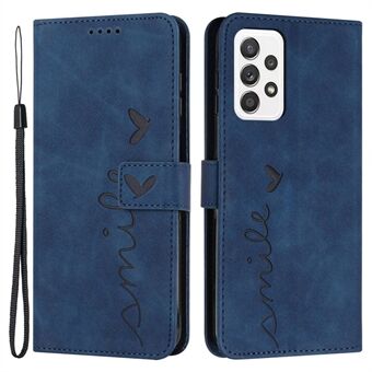 Hjerteformet telefoncover til Samsung Galaxy A33 5G, Skin-touch Stand Wallet PU-læderetui