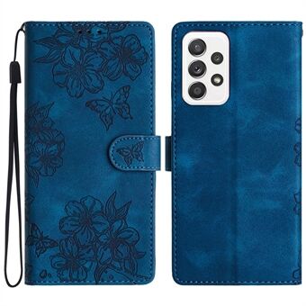 Til Samsung Galaxy A33 5G-etuiet Sakura Butterfly Pattern Læderpung Mobiltelefoncover