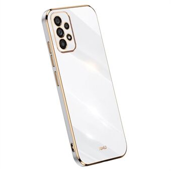 XINLI Til Samsung Galaxy A33 5G Slim Telefoncover Galvanisering Golden Edge Anti-ridse TPU Mobiltelefoncover