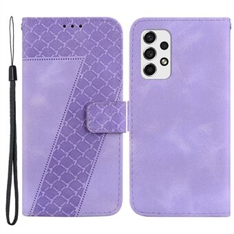 Til Samsung Galaxy A33 5G 7-Shape påtrykt anti-kollisionstelefon etui Læder Stand skal