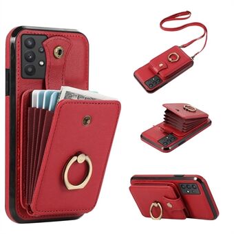 Til Samsung Galaxy A33 5G telefonetui TPU+PU læderkortholder Kickstand bagcover