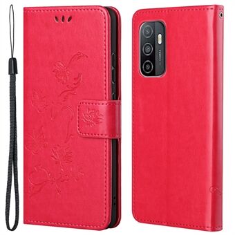 Påtrykte sommerfugle Flower Wallet Funktion Telefon Case PU Læder Beskyttende Telefon Stand Shell til Samsung Galaxy A53 5G