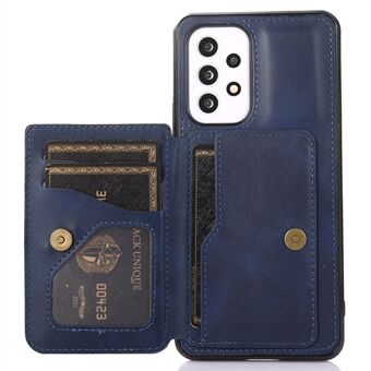 Til Samsung Galaxy A53 5G-telefon Stødsikker etui PU-læder + TPU-kortholder Kickstand Design Bagcover Support Magnetisk bilmontering