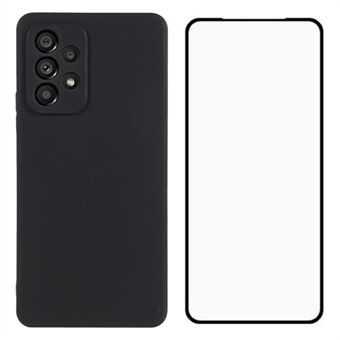 WANLONFENG MS-serie til Samsung Galaxy A53 5G TPU-etui mat cover med skærmbeskytter