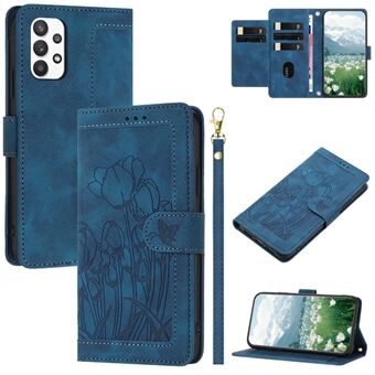 Til Samsung Galaxy A53 5G Etui Tulipan Læder Telefon Cover med 5 Kortlommer Pung