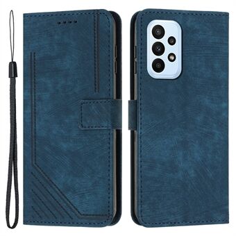 Stødsikkert etui til Samsung Galaxy A53 5G Skin-Touch Wallet Phone Case Lines Præget PU-lædercover