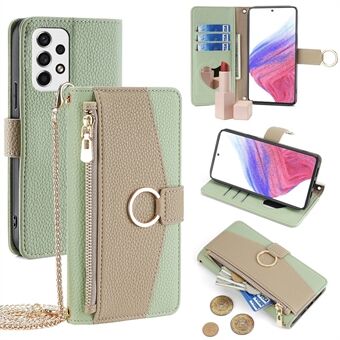 Til Samsung Galaxy A53 5G-etui pungskulderpose med lynlåslomme.