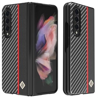 LC.IMEEKE til Samsung Galaxy Z Fold4 5G Carbon Fiber Stitching Læder + PC Telefon Case Anti-shock Folde Cover