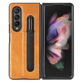 Til Samsung Galaxy Z Fold4 5G Pen Slot Design Lædercoated PC-telefonetui Stødsikkert faldsikkert telefoncover