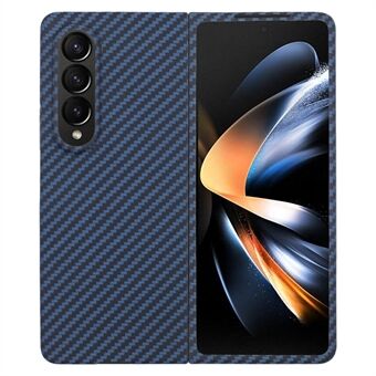 Til Samsung Galaxy Z Fold4 5G mobiltelefon etui 1500D groft tekstureret aramid fiber slank bagside (Stor baglinse hul) - Blå.