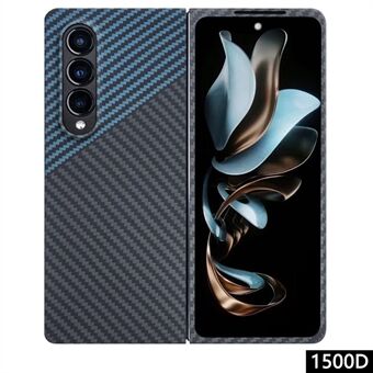 Til Samsung Galaxy Z Fold4 5G-etui Anti-ridse Dobbeltfarvet Aramid Fiber 1500D Grov Tekstur Telefoncover med Stor Kameralinse-udskæring