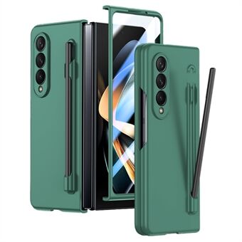 Til Samsung Galaxy Z Fold4 5G Telefon etui i PC-materiale med Beskyttende Cover med Hærdet Glasfilm / Stylus Pen