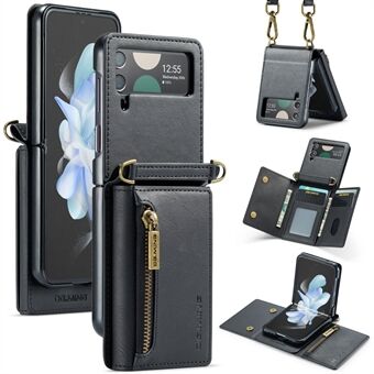 DG.MING M5-serien til Samsung Galaxy Z Flip4 5G-etui RFID-blokering PU-læder + PC-klaptelefoncover