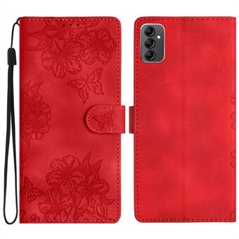 Til Samsung Galaxy A14 5G Case Sakura Butterfly-aftryk Antirids PU læder-telefoncover.