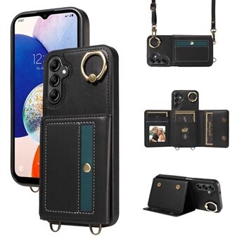 007 til Samsung Galaxy A14 4G / 5G Crossbody Etui Kort Holder Læder Sammensat Telefon Cover