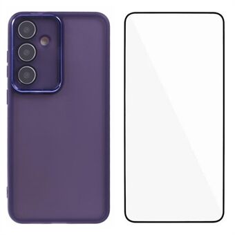 WANLONFENG DKSM Series til Samsung Galaxy A14 4G / 5G TPU Etui Elektropletteret Ramme Telefoncover med Hærdet Glas