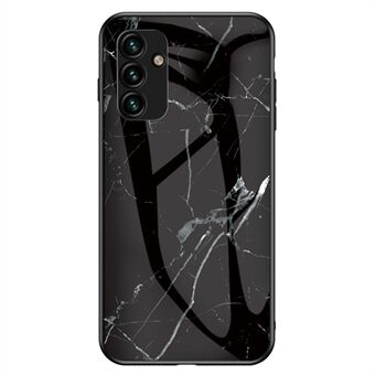 Til Samsung Galaxy A14 5G telefonetui til udskrivning med marmormønster Hærdet glas + PC + TPU stødsikkert cover