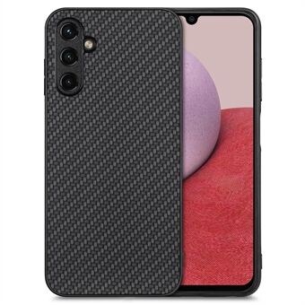 Anti-ridse telefoncover til Samsung Galaxy A14 5G / A14 4G Carbon Fiber Texture PU Lædercoated Blød TPU Anti-fall telefoncover