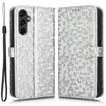 Til Samsung Galaxy A14 5G / A14 4G Stand Flip Cover PU læder prikmønstret indgraveret pengepung telefonetui.