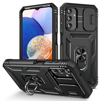 Stødsikkert etui til Samsung Galaxy A14 5G / A14 4G med stativ, PC TPU-cover med kortholder, linsebeskyttelse