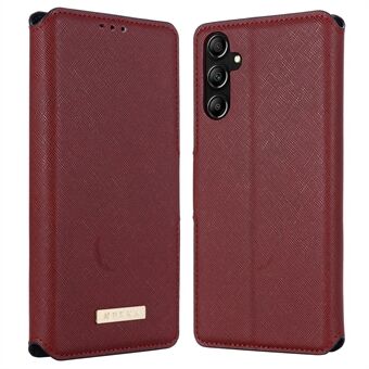 MUXMA MX115 til Samsung Galaxy A14 4G / 5G PU Læder Cross Texture Case Stand tegnebogscover