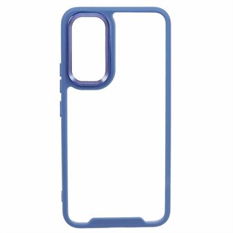 Til Samsung Galaxy A14 5G Transparent Telefonetui TPU + Akryl Cover med Elektroplateret Linseramme.