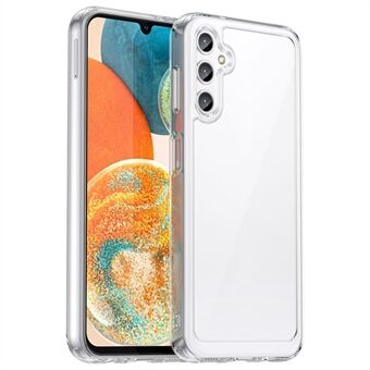 Til Samsung Galaxy A14 5G / A14 4G Etui Gennemsigtig Telefoncover med Elektroplaterede Knapper (Stor Baglinseåbning)