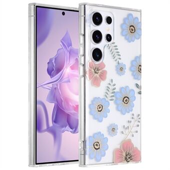 Til Samsung Galaxy S23 Ultra-etui TPU + PC IMD-mønstret blomstermobilcover - SX